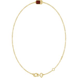 14K Yellow Gold Natural Mozambique Garnet 6 1/2-7 1/2" Bracelet