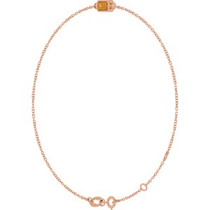 14K Rose Gold Natural Citrine 6 1/2-7 1/2" Bracelet