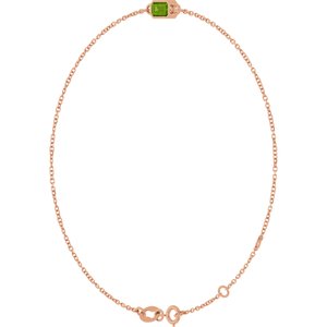 14K Rose Gold Natural Peridot 6 1/2-7 1/2" Bracelet