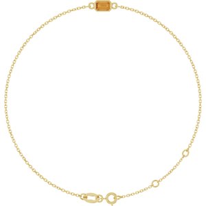 14K Yellow Gold Natural Citrine 6 1/2-7 1/2" Bracelet