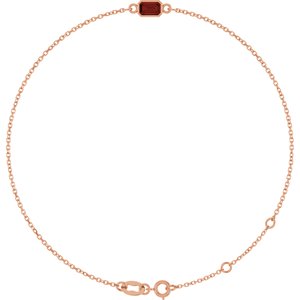 14K Rose Gold Natural Mozambique Garnet 6 1/2-7 1/2" Bracelet