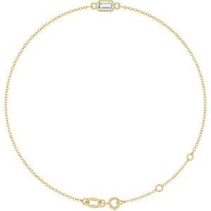 14K Yellow Gold Natural Diamond 6 1/2-7 1/2" Bracelet