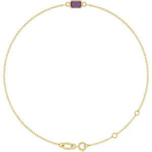 14K Yellow Gold Lab-Grown Alexandrite 6 1/2-7 1/2" Bracelet