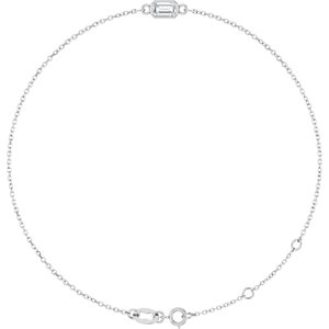 14K White Gold Natural Diamond 6 1/2-7 1/2" Bracelet