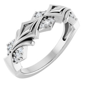 14K White Gold 1/6 CTW Natural Diamond Band