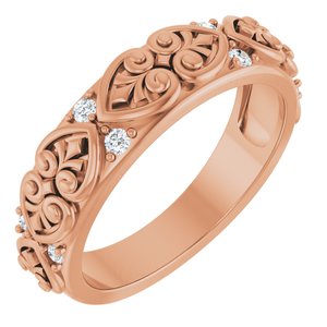 14K Rose Gold 1/6 CTW Natural Diamond Accented Sculptural Band
