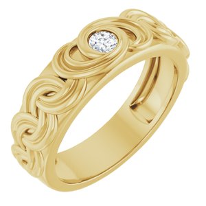 14K Yellow Gold 1/8 CT Lab-Grown Diamond Band