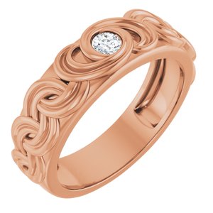 14K Rose Gold 1/8 CT Lab-Grown Diamond Band