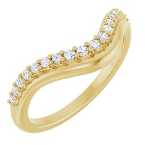 14K Yellow Gold 1/5 CTW Lab-Grown Diamond Contour Band