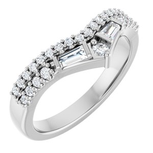 Platinum 3/8 CTW Lab-Grown Diamond Contour Band