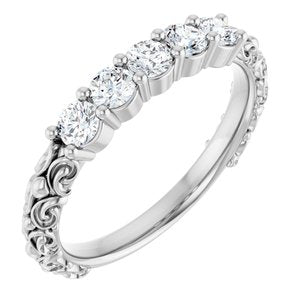 Platinum 1/2 CTW Natural Diamond Anniversary Band