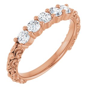 14K Rose Gold 1/2 CTW Natural Diamond Anniversary Band