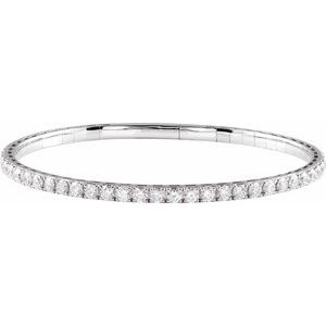 14K White Gold 3 CTW Lab-Grown Diamond  Flexible Bangle 7" Bracelet