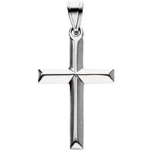 14K White Gold Cross Pendant