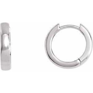 Platinum Hinged 14 mm Hoop Earring