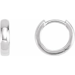 14K White Gold Hinged 11.5 mm Hoop Earrings