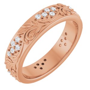 14K Rose Gold 1/2 CTW Lab-Grown Diamond Floral Band