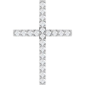 Platinum .08 CTW Natural Diamond Cross Pendant