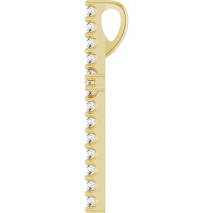 14K Yellow Gold .08 CTW Natural Diamond Cross Pendant