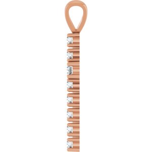 14K Rose Gold 3/4 CTW Natural Diamond Cross Pendant