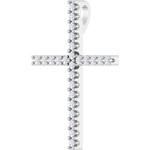 Platinum 1/10 CTW Natural Diamond Cross Pendant