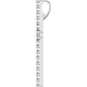 Platinum 1/10 CTW Natural Diamond Cross Pendant