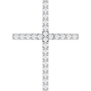 Platinum 1/10 CTW Natural Diamond Cross Pendant