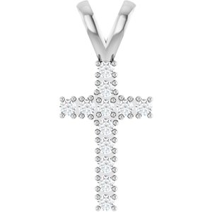 Sterling Silver 1/5 CTW Natural Diamond Cross Pendant