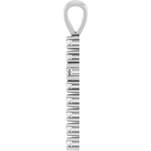 14K White Gold 1/2 CTW Natural Diamond Cross Pendant
