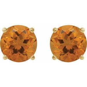 14K Yellow Gold 7 mm Natural Citrine Earrings