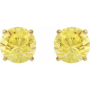 14K Yellow Gold 8 mm Lab-Grown Yellow Sapphire Earrings