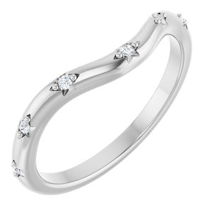 14K White Gold .05 CTW Natural Diamond Contour Band