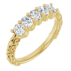 14K Yellow Gold 3/4 CTW Natural Diamond Anniversary Band