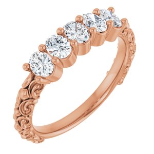 14K Rose Gold 3/4 CTW Natural Diamond Anniversary Band