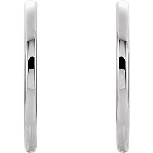 14K White Gold Hinged 34 mm Hoop Earrings