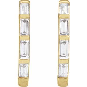 14K Yellow Gold 1/3 CTW Lab-Grown Diamond Hoop Earrings