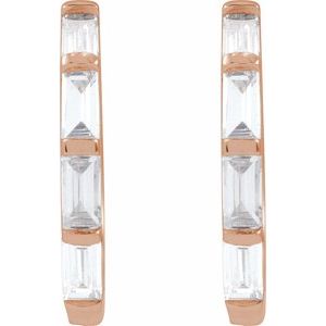 14K Rose Gold 1/3 CTW Lab-Grown Diamond Hoop Earrings