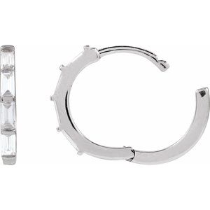 14K White Gold 1/3 CTW Lab-Grown Diamond Hoop Earrings