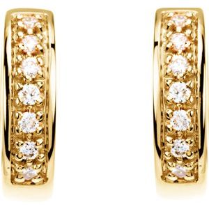 14K Yellow Gold 1/6 CTW Natural Diamond 12.1 mm Hoop Earrings