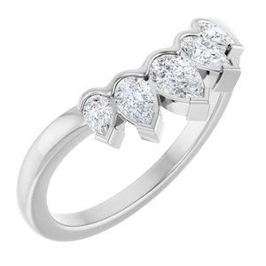 Platinum 1/2 CTW Natural Diamond Contour Band