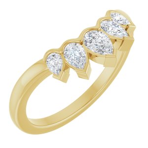 14K Yellow Gold 1/2 CTW Natural Diamond Contour Band