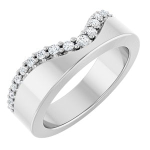 14K White Gold 1/4 CTW Natural Diamond Contour Band
