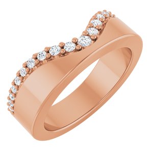 14K Rose Gold 1/4 CTW Natural Diamond Contour Band
