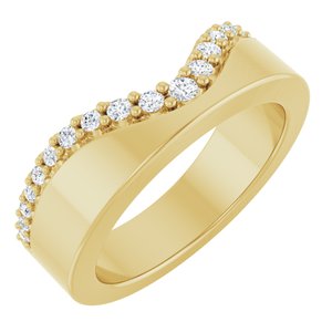14K Yellow Gold 1/5 CTW Lab-Grown Diamond Contour Band