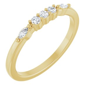 14K Yellow Gold 1/6 CTW Natural Diamond Anniversary Band