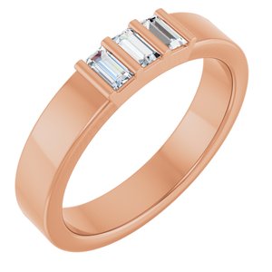 14K Rose Gold 1/5 CTW Natural Diamond Three Stone Band