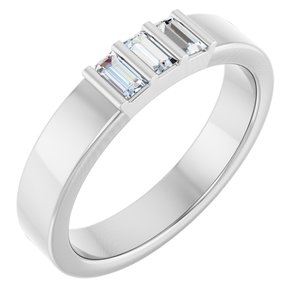 Platinum 1/5 CTW Natural Diamond Three Stone Band