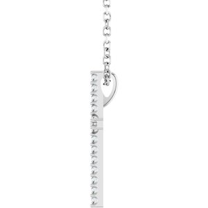 Sterling Silver .08 CTW Natural Diamond Cross 16" Necklace