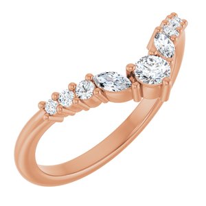 14K Rose Gold 1/4 CTW Natural Diamond Contour Band