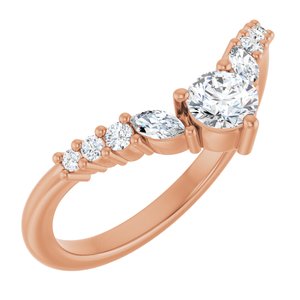 14K Rose Gold 3/8 CTW Natural Diamond Contour Band
